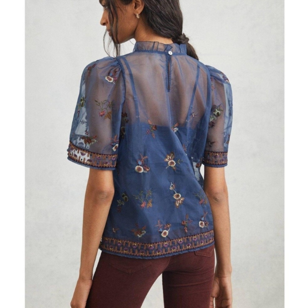 🎉HP Anthropologie Othilia Isigny Women's Top Embroidered